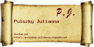 Pulszky Julianna névjegykártya